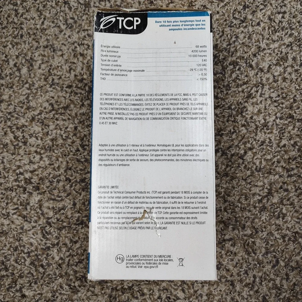 TCP 28968 SpringLamp CFL Light Bulb‎ 68 Watt 4200 Lumens 5000 K 10,000 Hours